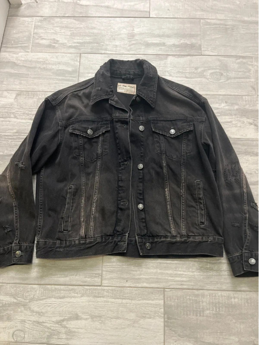 We The Free Distressed Black Jean Jacket